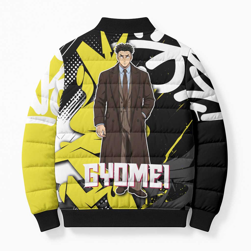 Gyomei Demon Slayer Bomber Puffer Jacket Urban Graffiti Anime Style