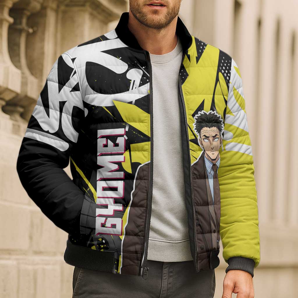 Gyomei Demon Slayer Bomber Puffer Jacket Urban Graffiti Anime Style