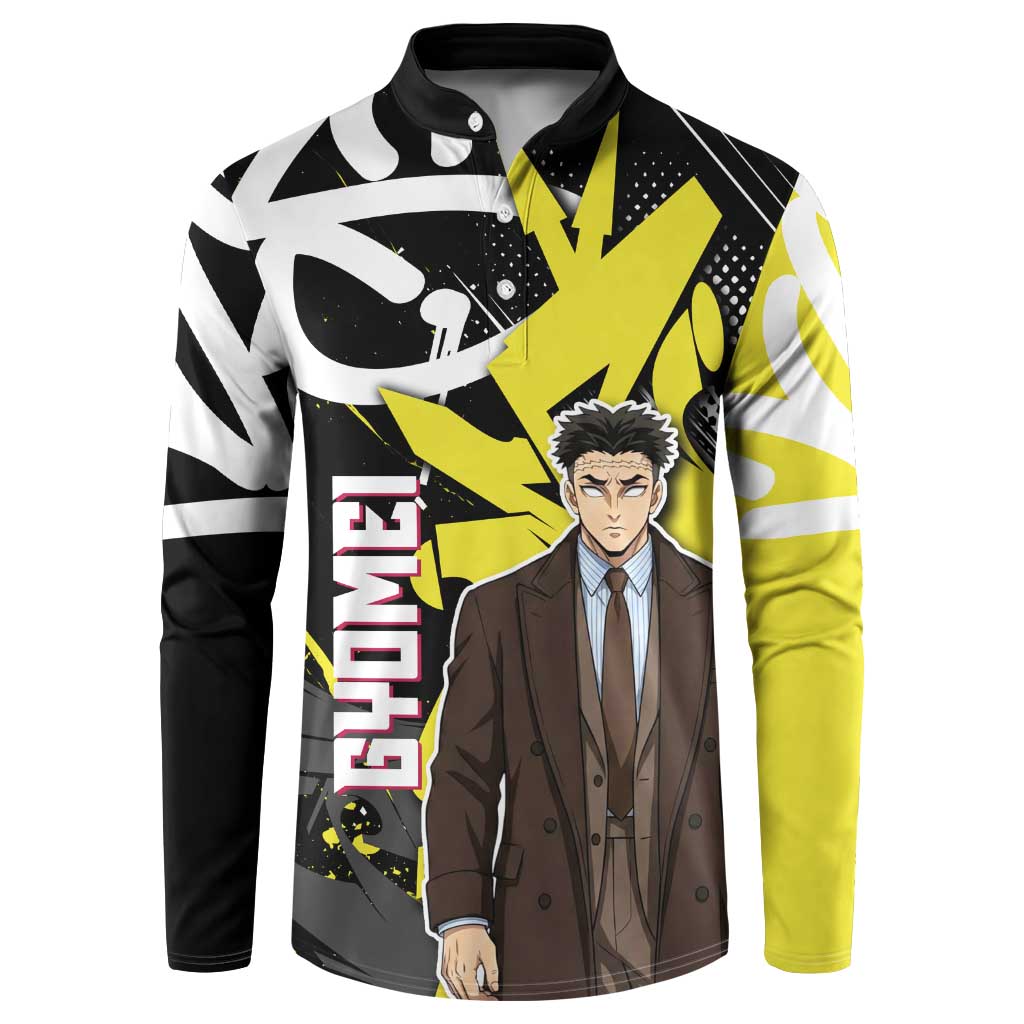 Gyomei Demon Slayer Button Sweatshirt Urban Graffiti Anime Style