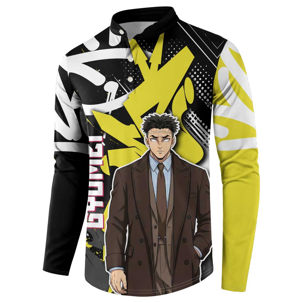 Gyomei Demon Slayer Button Sweatshirt Urban Graffiti Anime Style