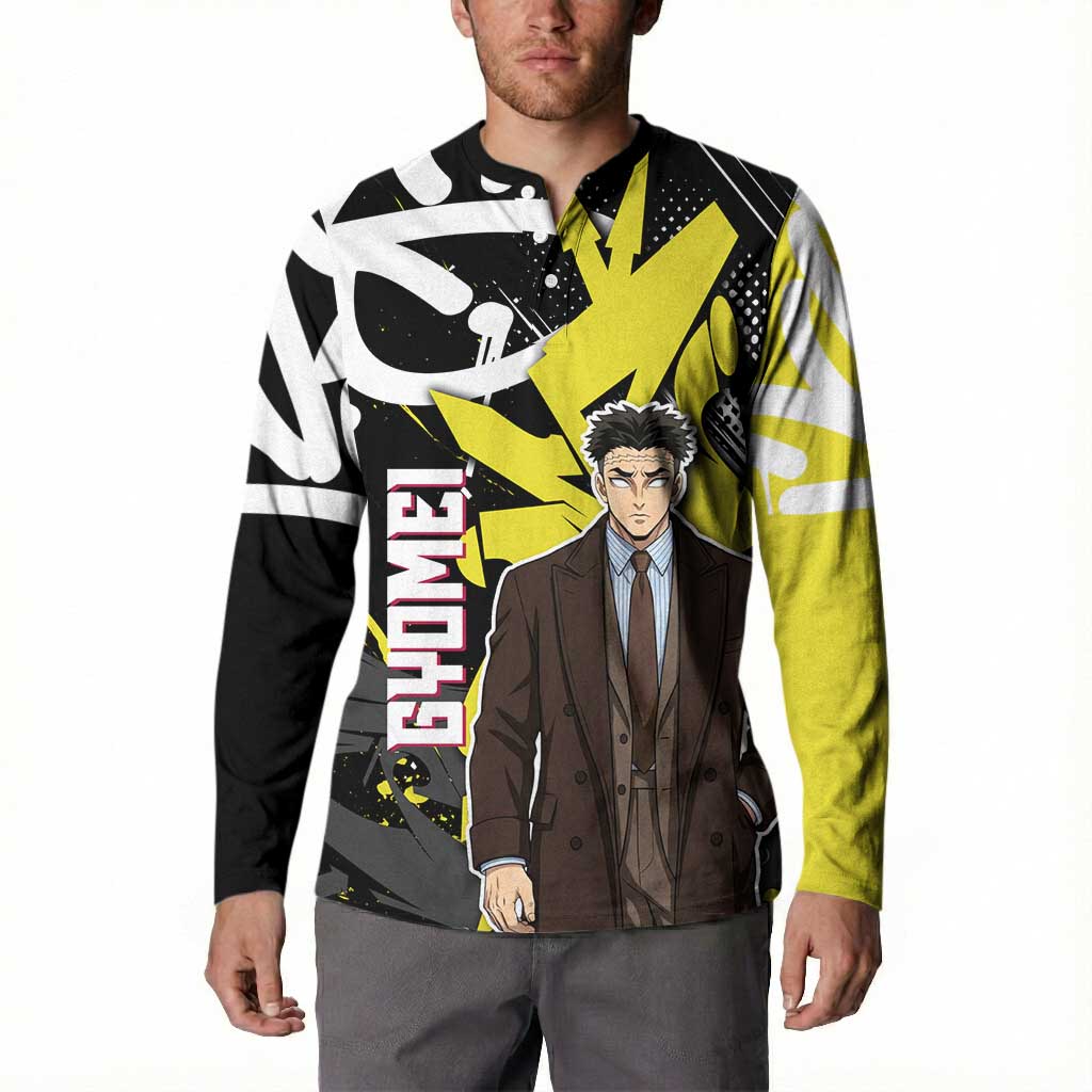 Gyomei Demon Slayer Button Sweatshirt Urban Graffiti Anime Style