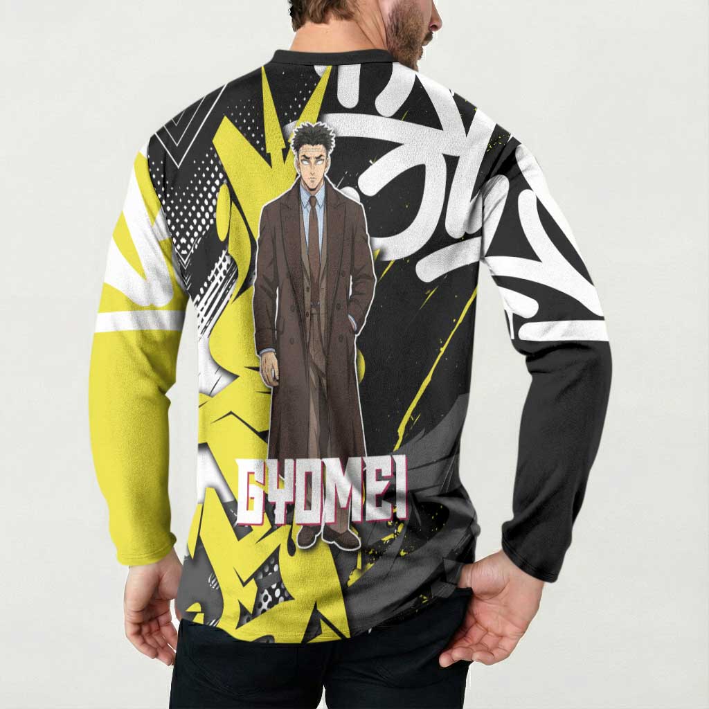 Gyomei Demon Slayer Button Sweatshirt Urban Graffiti Anime Style