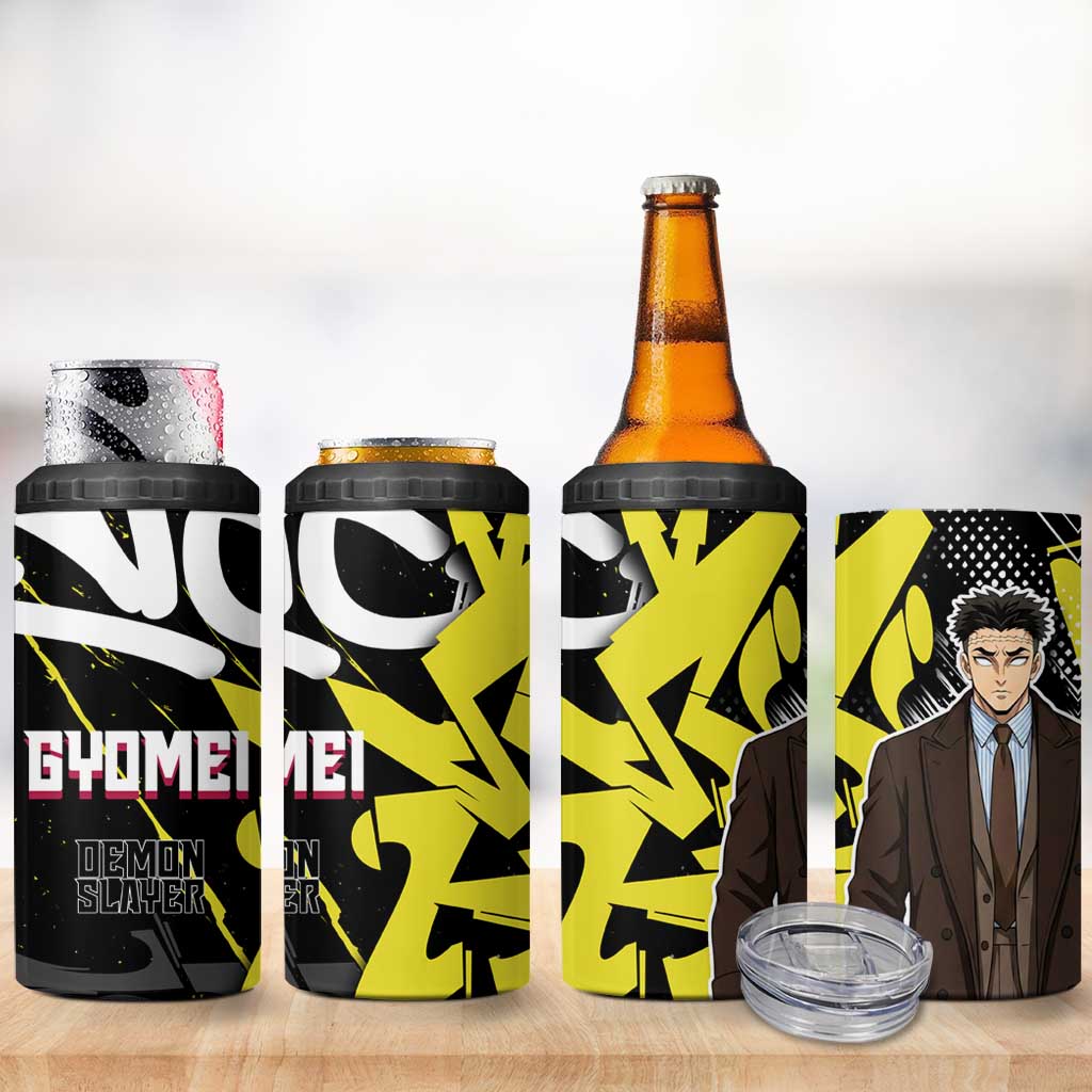 Gyomei Demon Slayer 4 in 1 Can Cooler Tumbler Urban Graffiti Anime Style