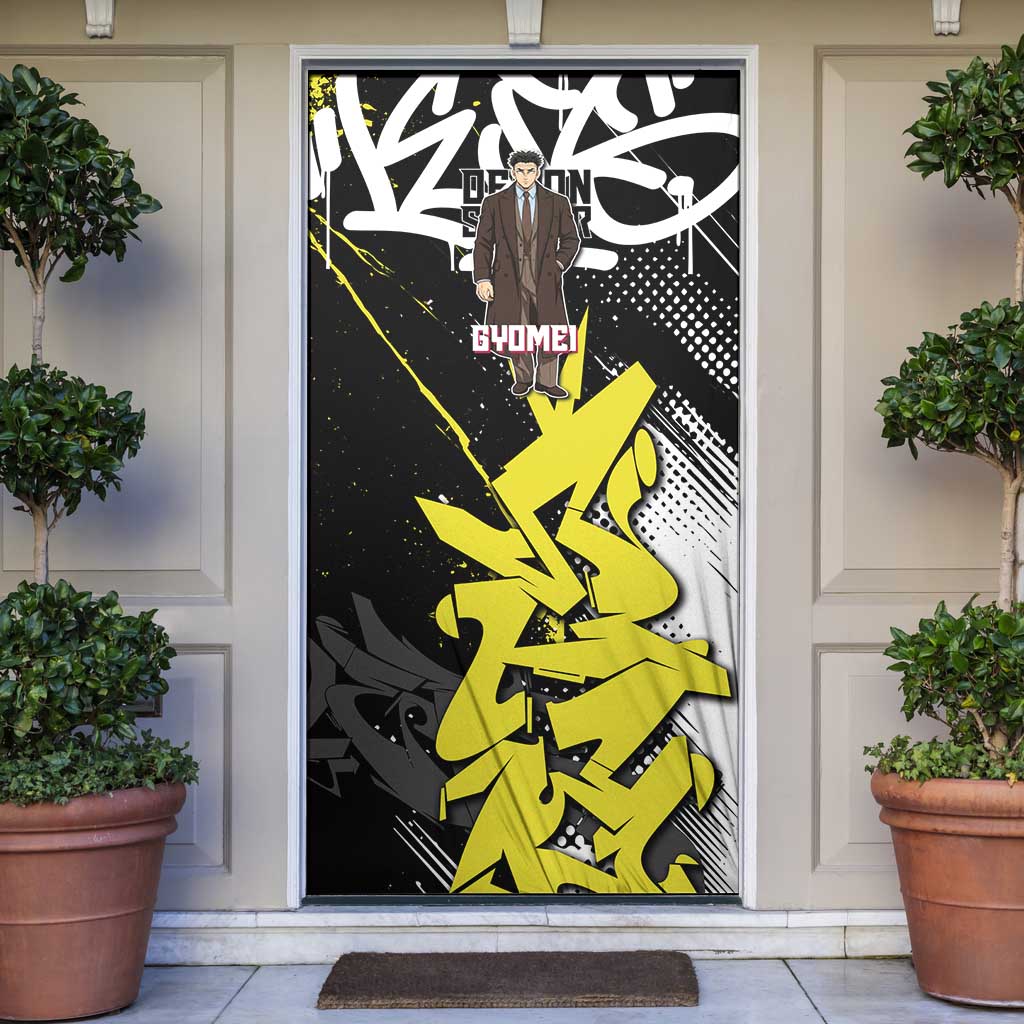 Gyomei Demon Slayer Door Cover Urban Graffiti Anime Style