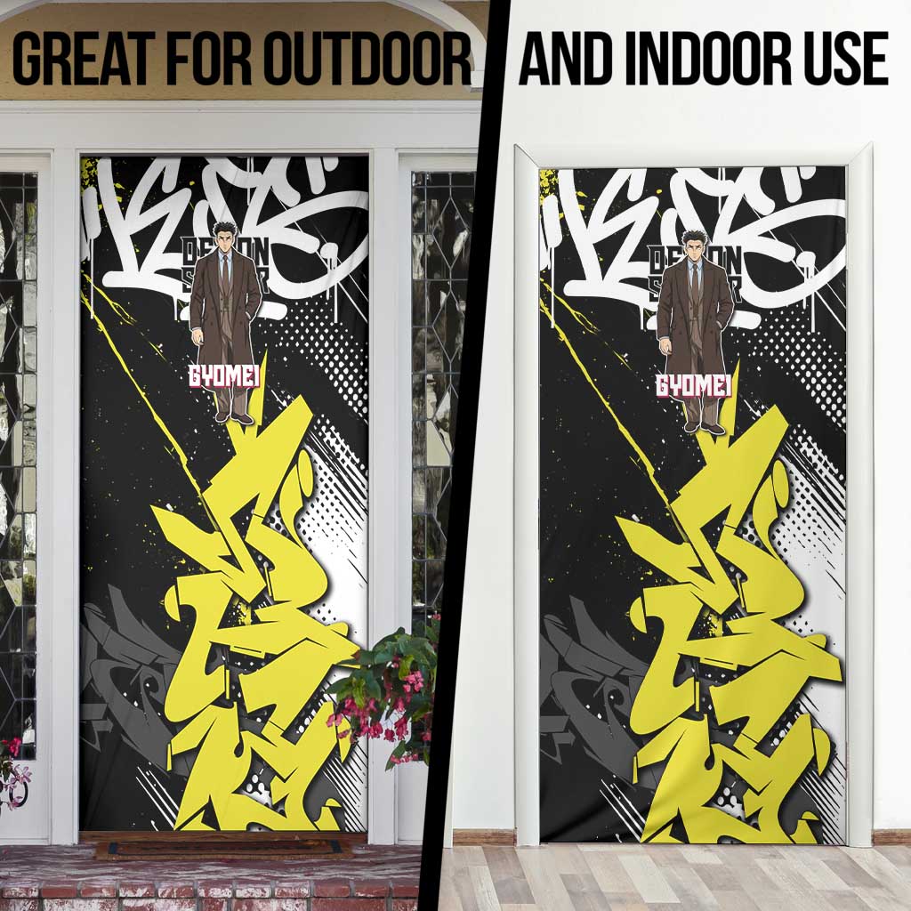 Gyomei Demon Slayer Door Cover Urban Graffiti Anime Style