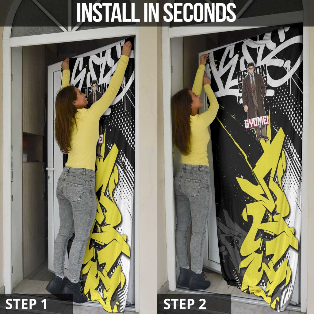 Gyomei Demon Slayer Door Cover Urban Graffiti Anime Style