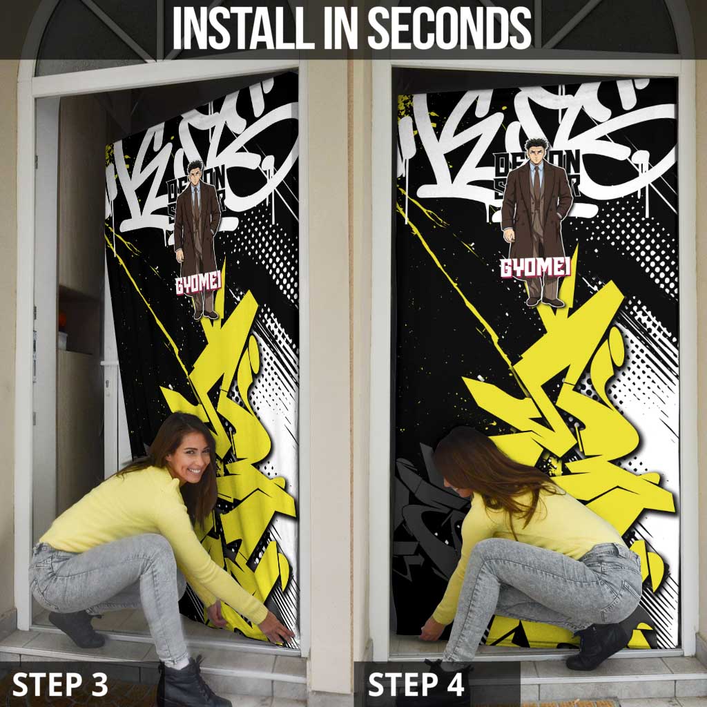 Gyomei Demon Slayer Door Cover Urban Graffiti Anime Style