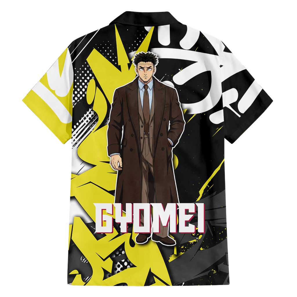 Gyomei Demon Slayer Family Matching Off Shoulder Maxi Dress and Hawaiian Shirt Urban Graffiti Anime Style