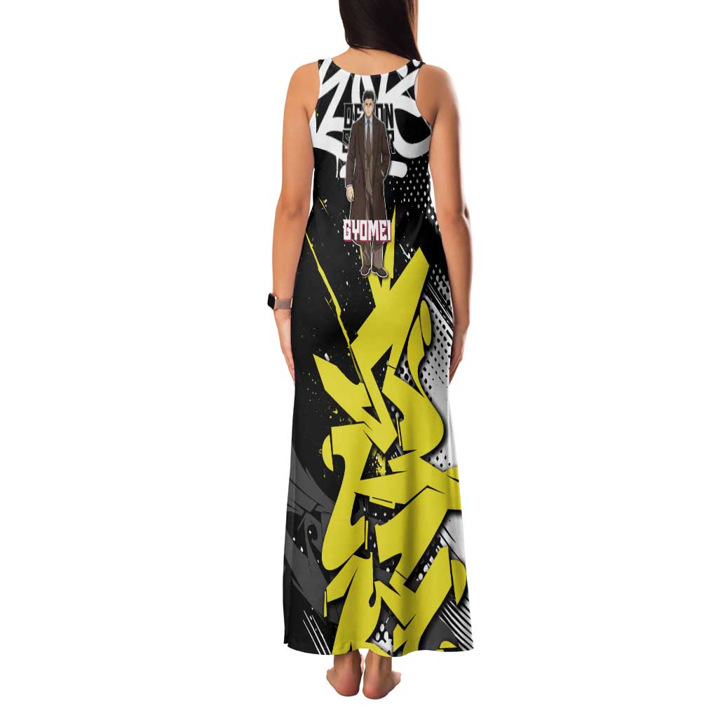 Gyomei Demon Slayer Family Matching Tank Maxi Dress and Hawaiian Shirt Urban Graffiti Anime Style