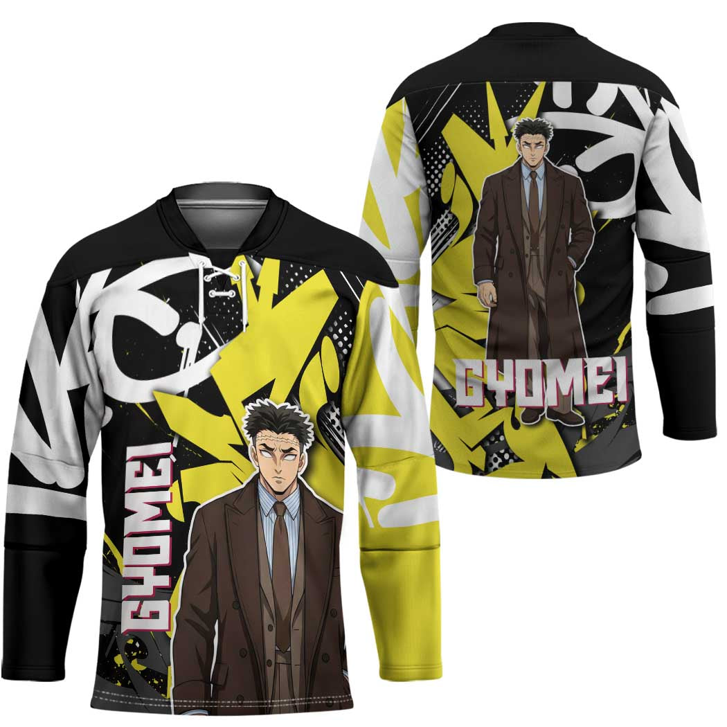 Gyomei Demon Slayer Hockey Jersey Urban Graffiti Anime Style