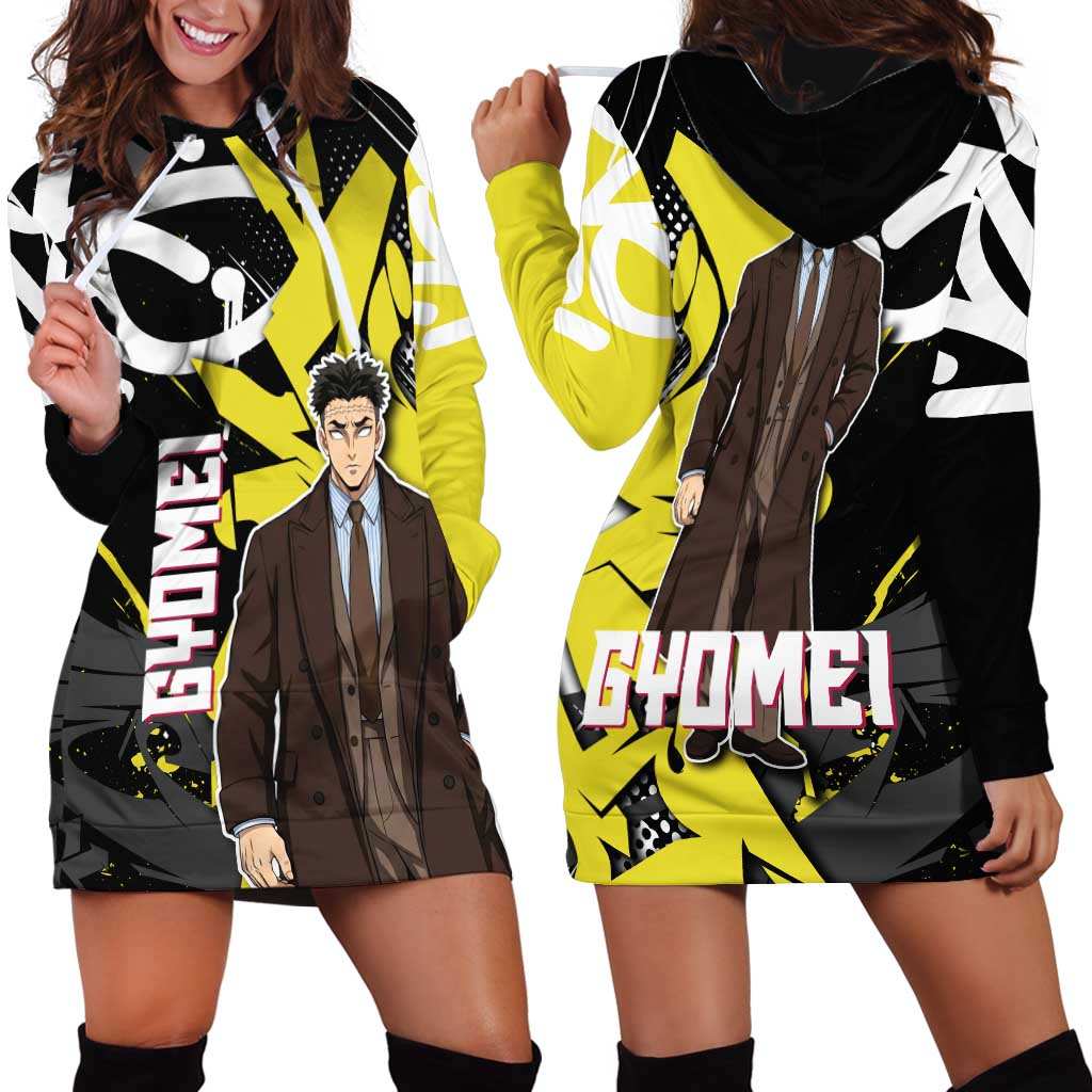 Gyomei Demon Slayer Hoodie Dress Urban Graffiti Anime Style