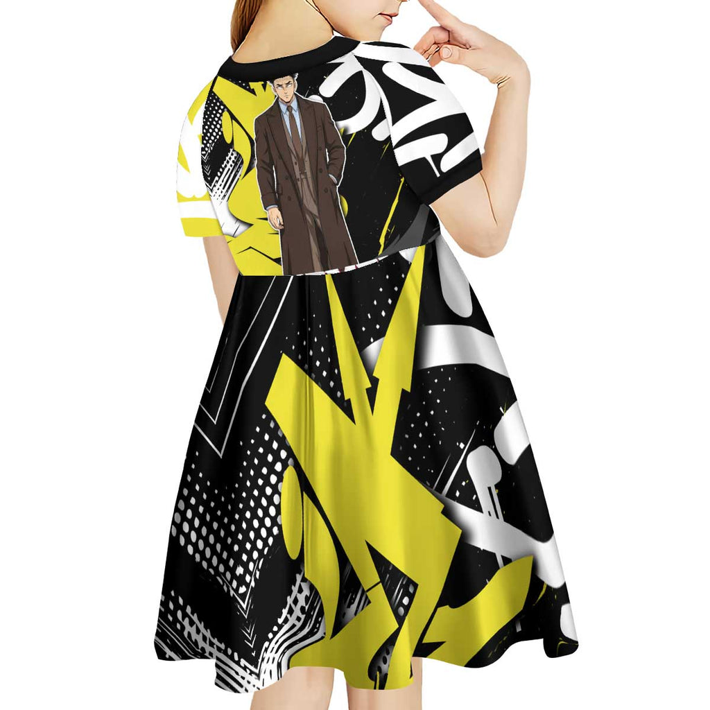 Gyomei Demon Slayer Kid Short Sleeve Dress Urban Graffiti Anime Style
