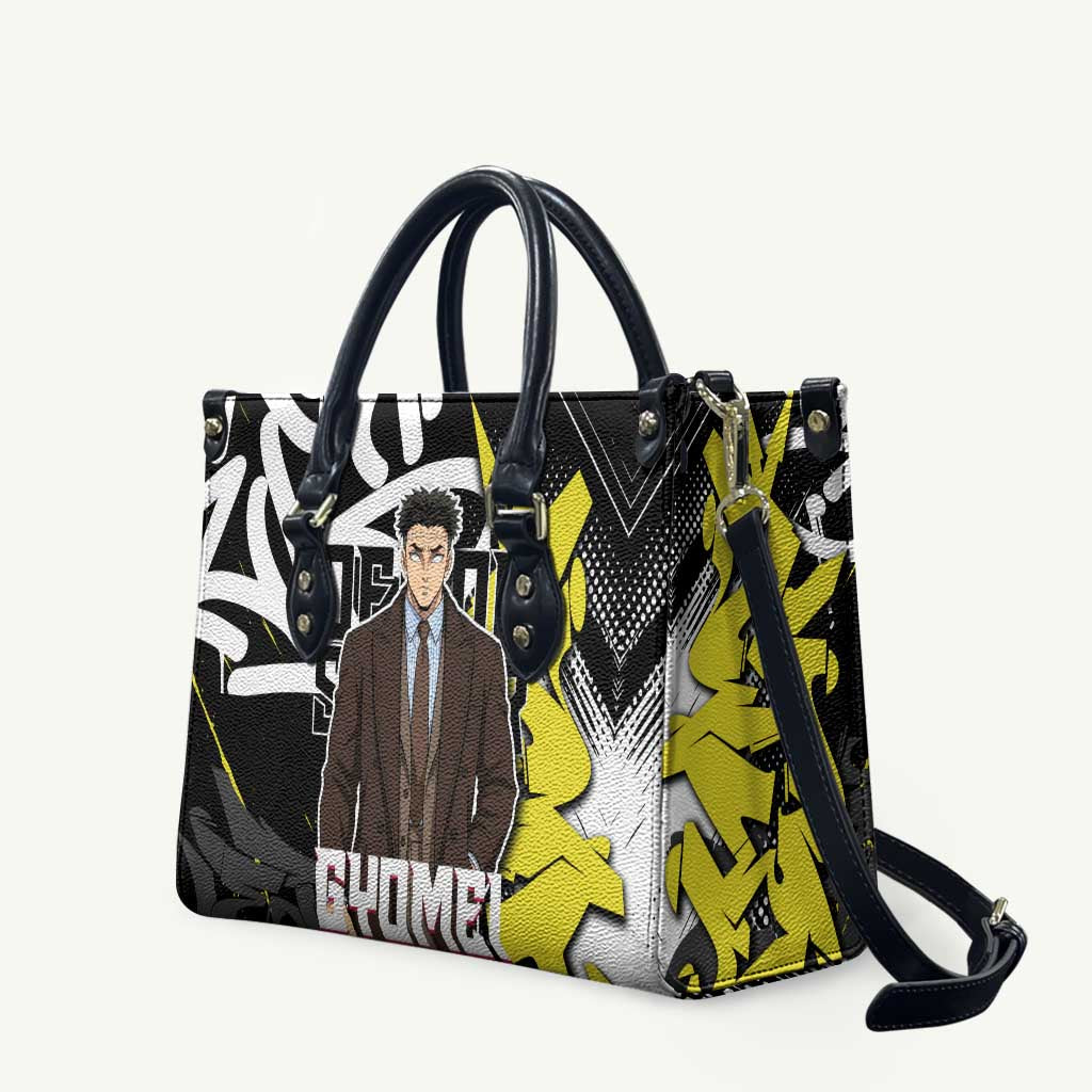 Gyomei Demon Slayer Leather Bag Urban Graffiti Anime Style