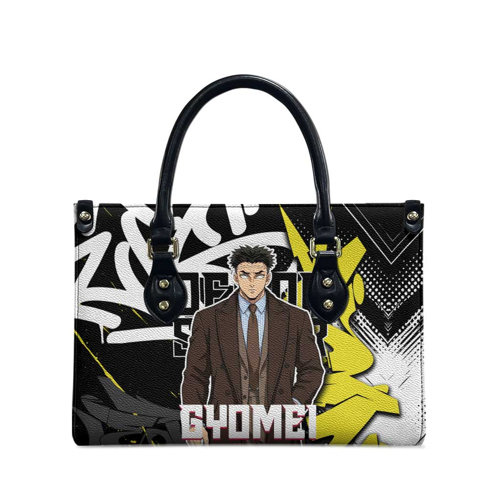 Gyomei Demon Slayer Leather Bag Urban Graffiti Anime Style