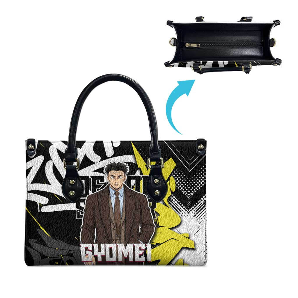 Gyomei Demon Slayer Leather Bag Urban Graffiti Anime Style