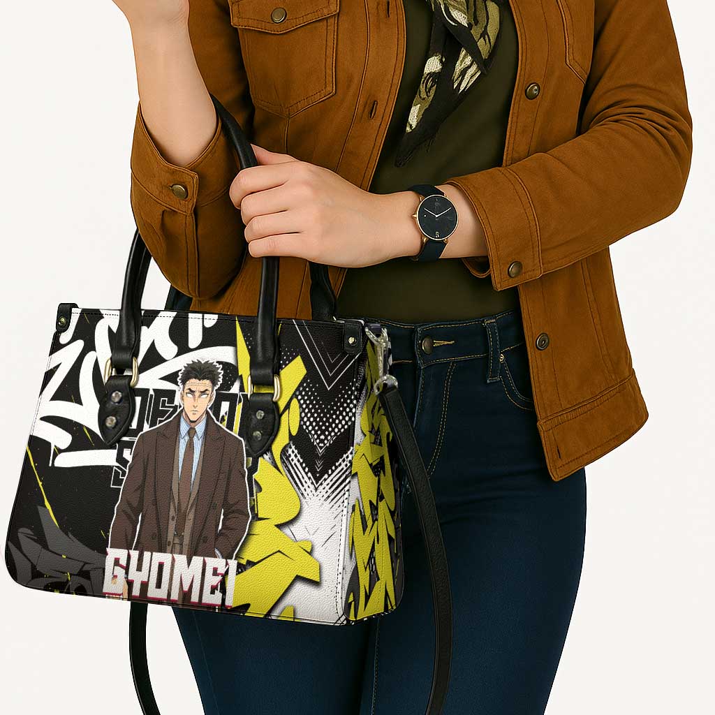 Gyomei Demon Slayer Leather Bag Urban Graffiti Anime Style