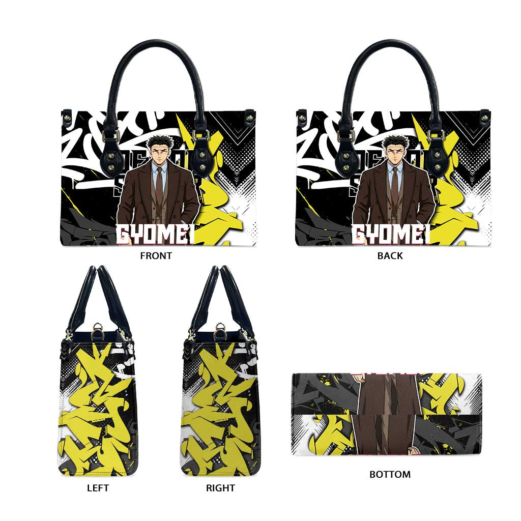 Gyomei Demon Slayer Leather Bag Urban Graffiti Anime Style