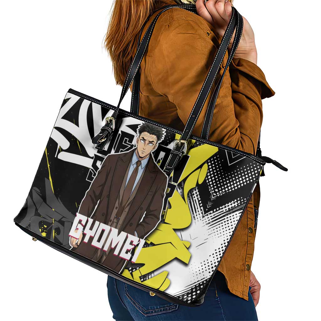 Gyomei Demon Slayer Leather Tote Bag Urban Graffiti Anime Style
