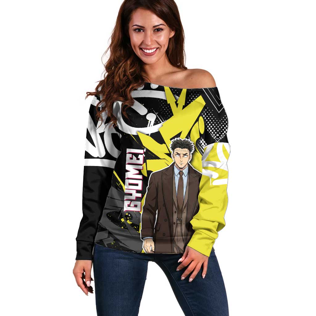 Gyomei Demon Slayer Off Shoulder Sweater Urban Graffiti Anime Style