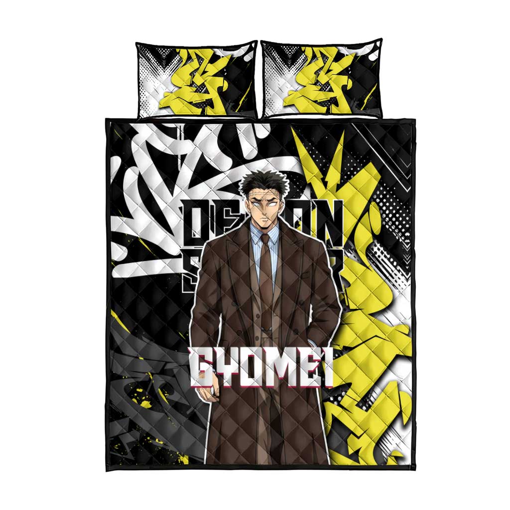 Gyomei Demon Slayer Quilt Bed Set Urban Graffiti Anime Style