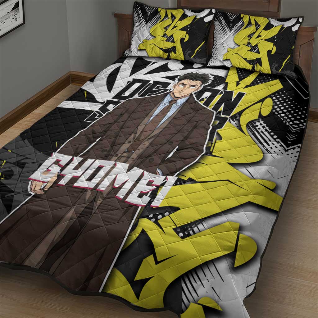 Gyomei Demon Slayer Quilt Bed Set Urban Graffiti Anime Style