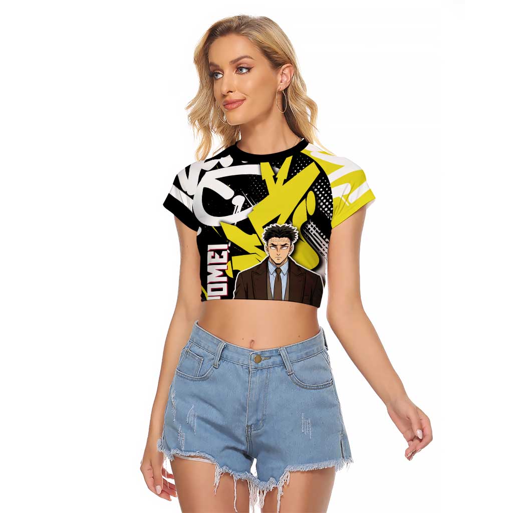 Gyomei Demon Slayer Raglan Cropped T Shirt Urban Graffiti Anime Style