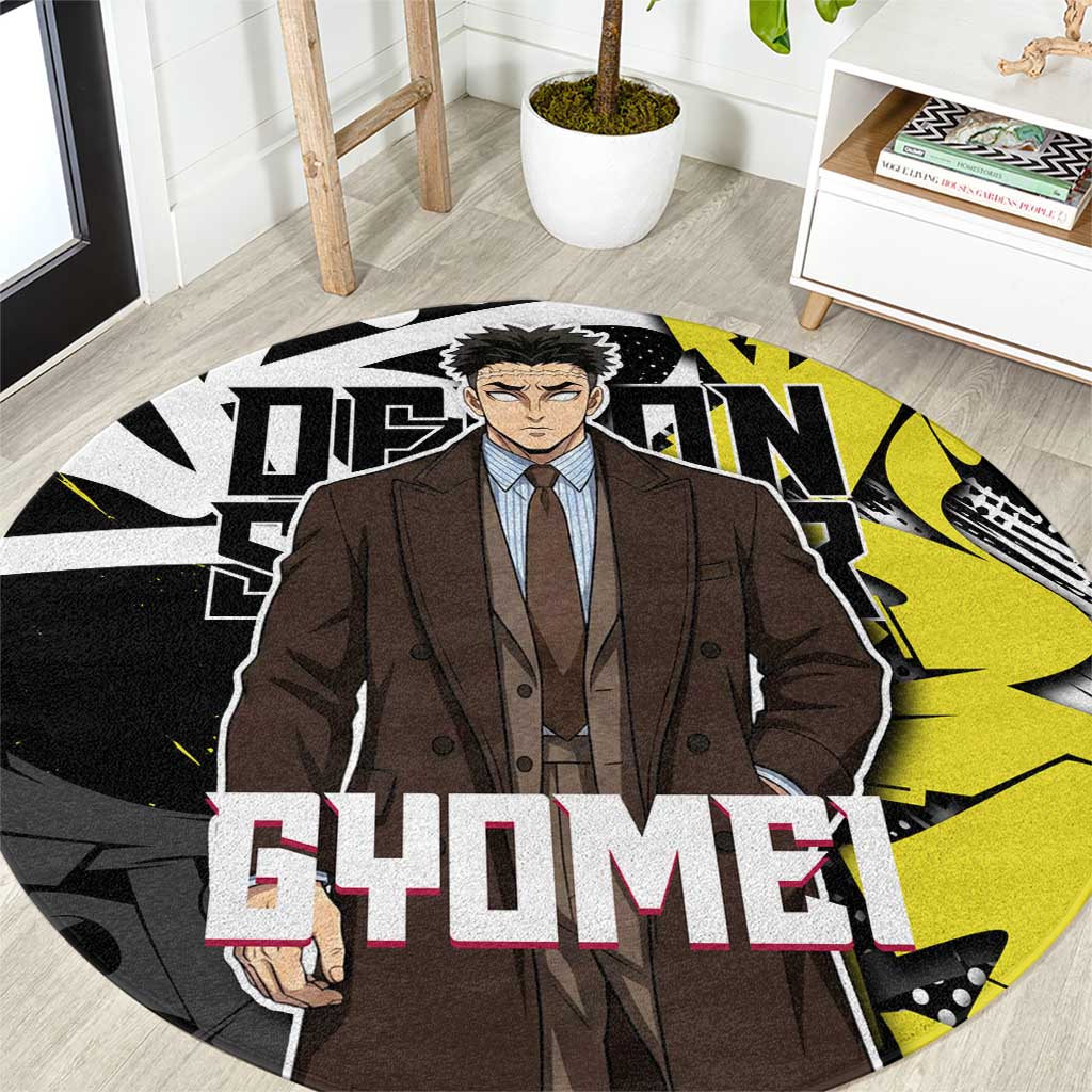 Gyomei Demon Slayer Round Carpet Urban Graffiti Anime Style