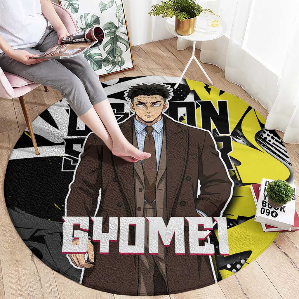 Gyomei Demon Slayer Round Carpet Urban Graffiti Anime Style