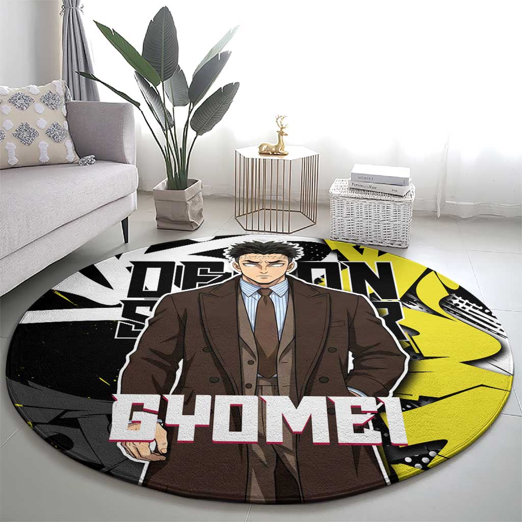 Gyomei Demon Slayer Round Carpet Urban Graffiti Anime Style