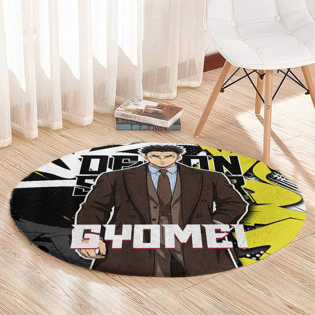 Gyomei Demon Slayer Round Carpet Urban Graffiti Anime Style