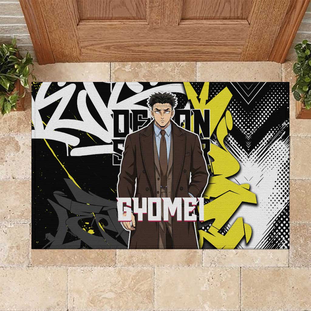 Gyomei Demon Slayer Rubber Doormat Urban Graffiti Anime Style