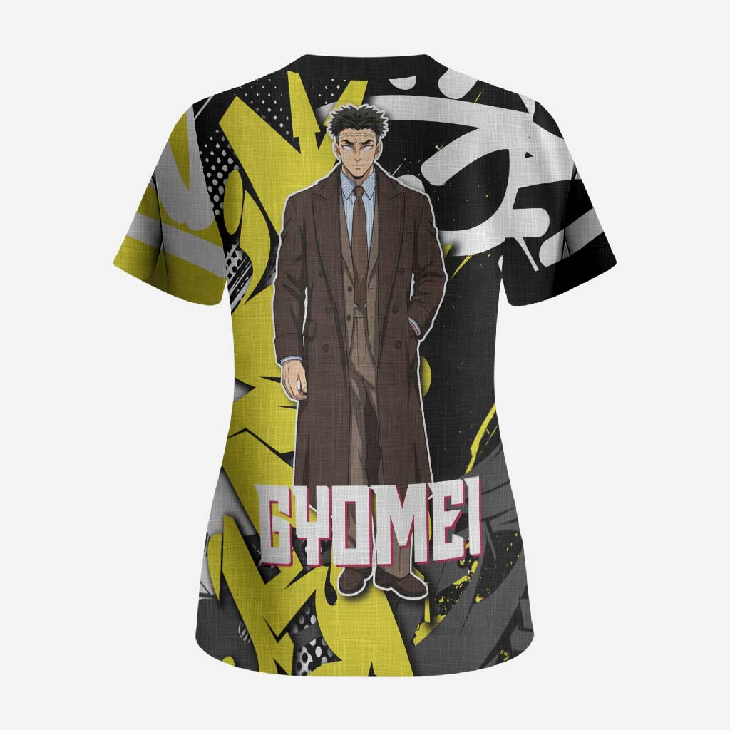Gyomei Demon Slayer Scrub Top Urban Graffiti Anime Style
