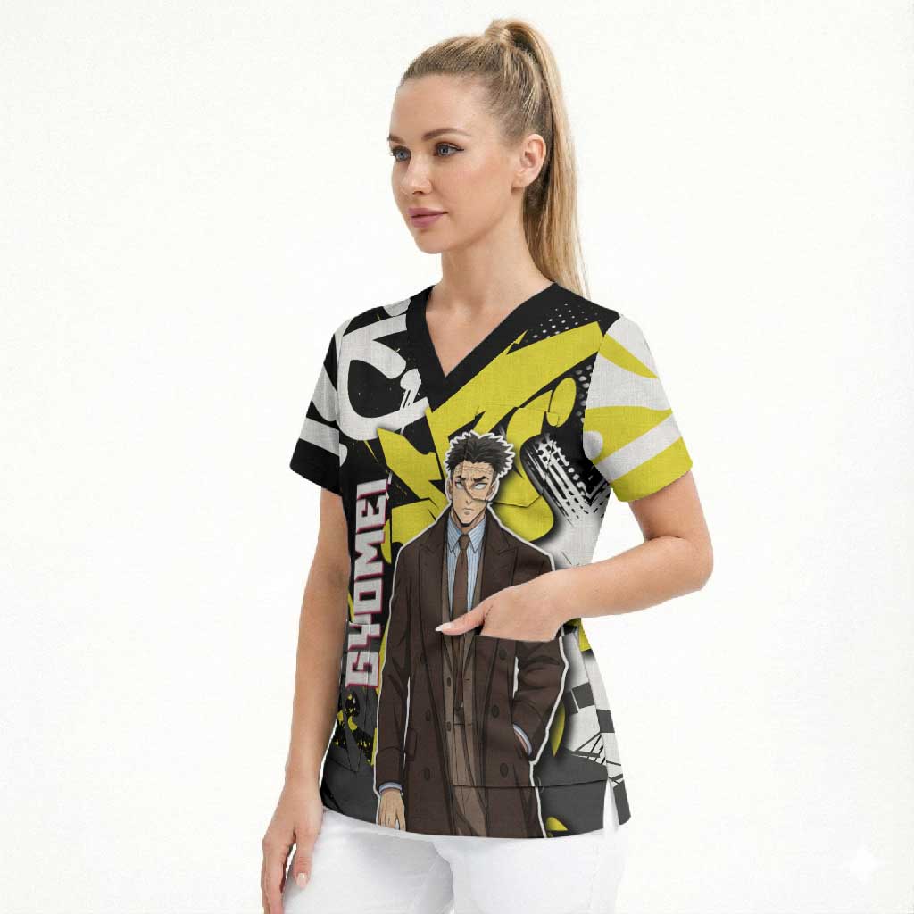 Gyomei Demon Slayer Scrub Top Urban Graffiti Anime Style