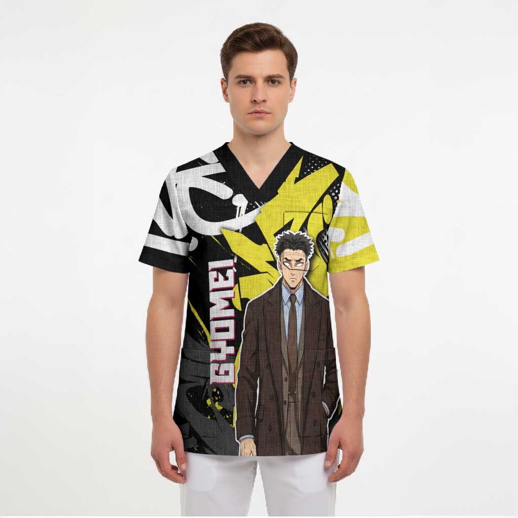 Gyomei Demon Slayer Scrub Top Urban Graffiti Anime Style