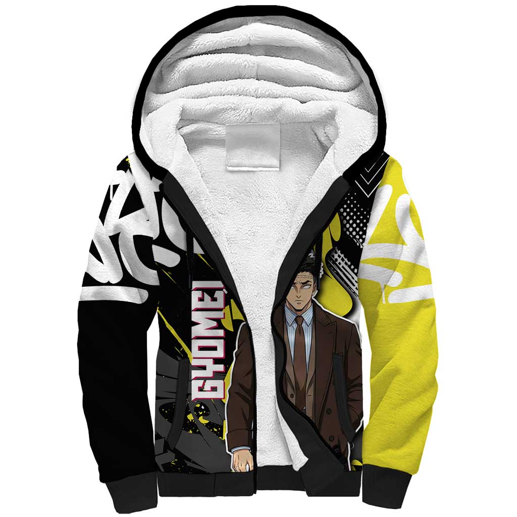 Gyomei Demon Slayer Sherpa Hoodie Urban Graffiti Anime Style