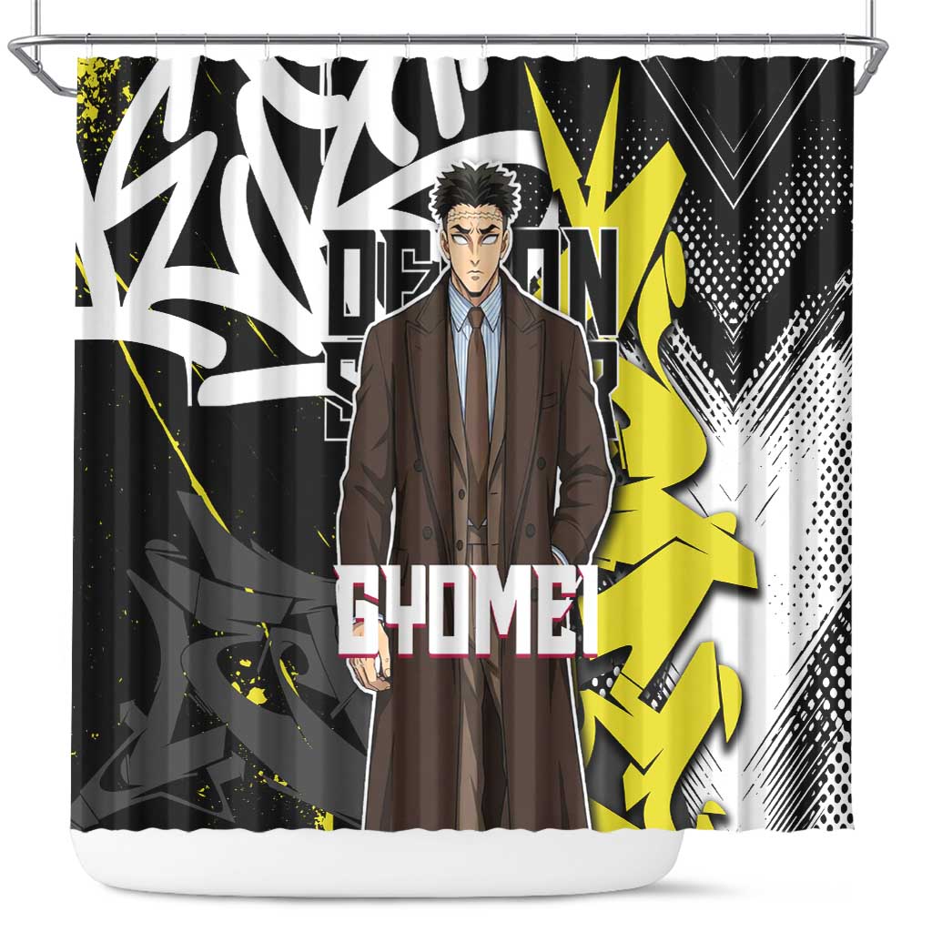 Gyomei Demon Slayer Shower Curtain Urban Graffiti Anime Style