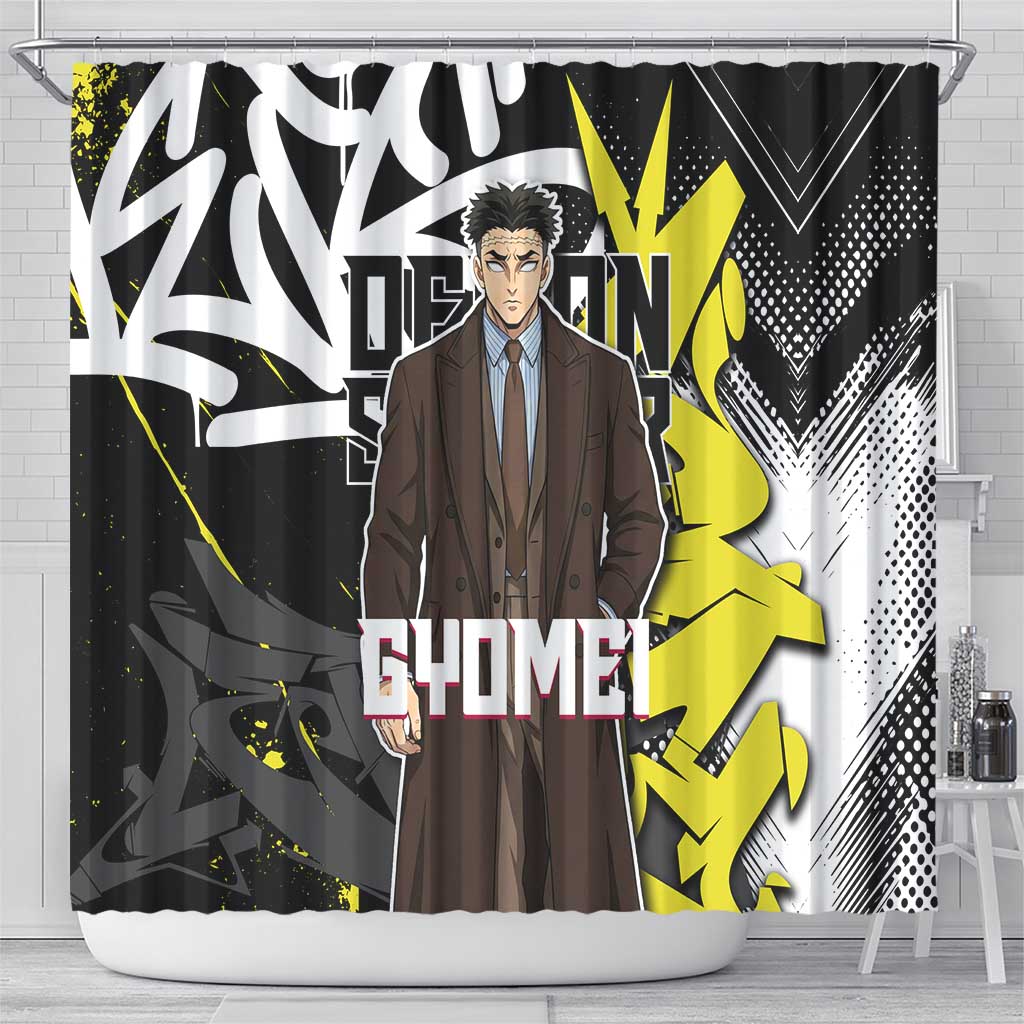 Gyomei Demon Slayer Shower Curtain Urban Graffiti Anime Style