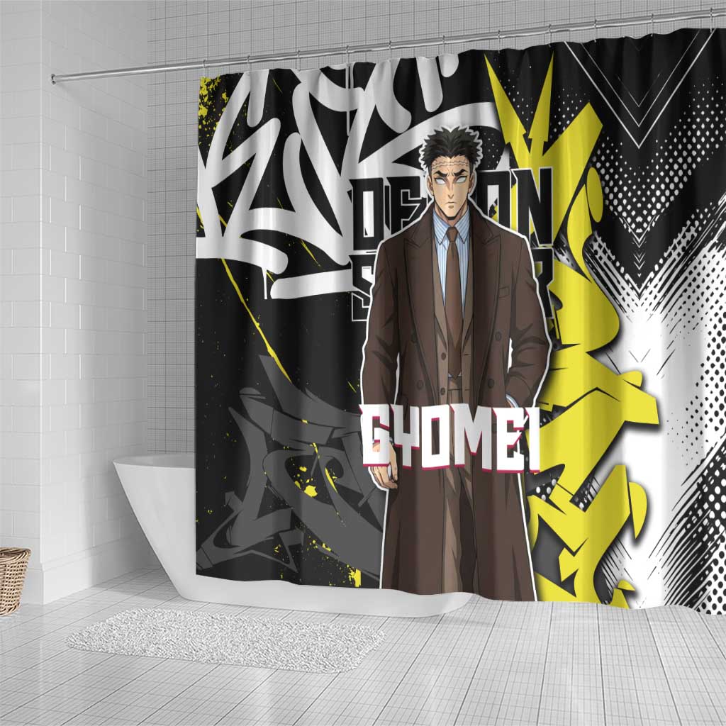 Gyomei Demon Slayer Shower Curtain Urban Graffiti Anime Style
