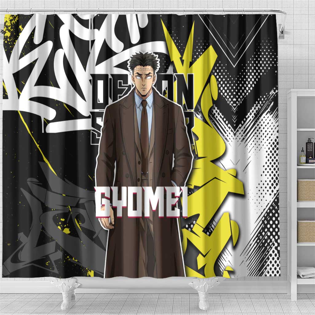 Gyomei Demon Slayer Shower Curtain Urban Graffiti Anime Style