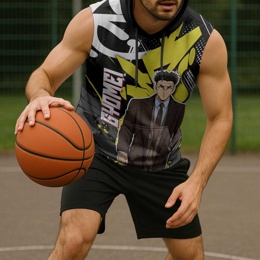 Gyomei Demon Slayer Sleeveless Hoodie Urban Graffiti Anime Style