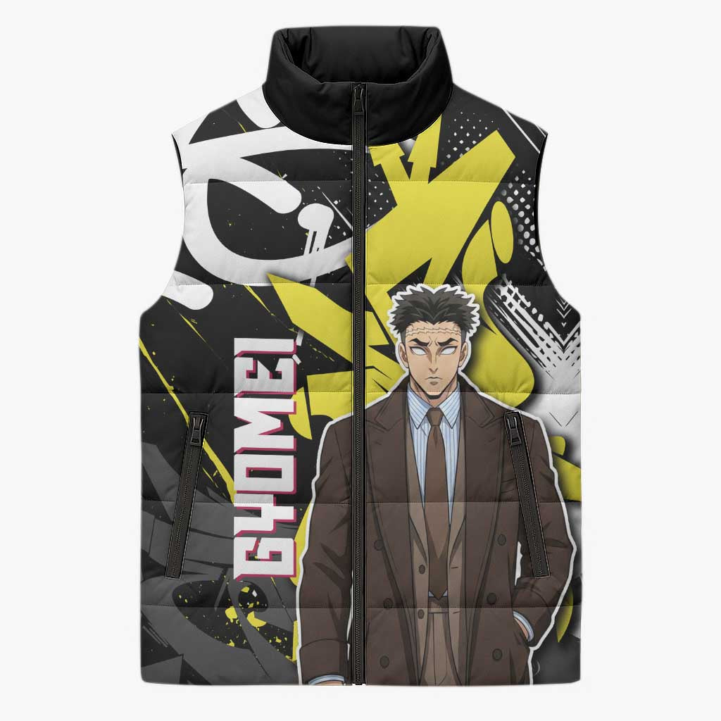 Gyomei Demon Slayer Sleeveless Puffer Jacket Urban Graffiti Anime Style