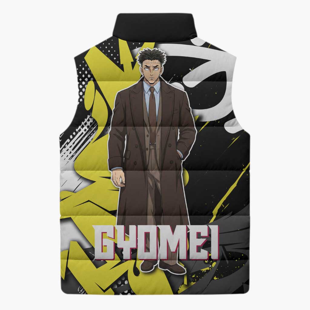 Gyomei Demon Slayer Sleeveless Puffer Jacket Urban Graffiti Anime Style