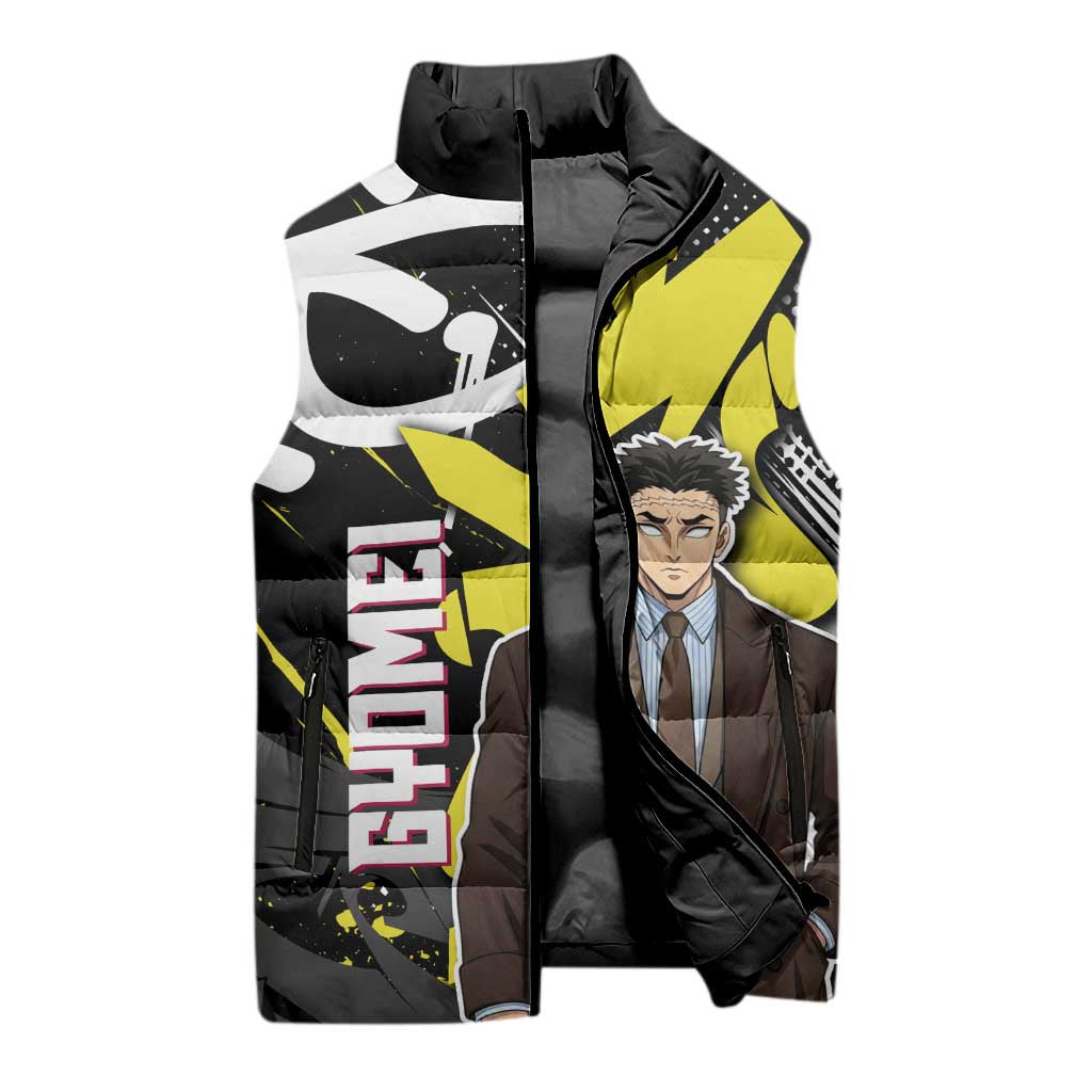 Gyomei Demon Slayer Sleeveless Puffer Jacket Urban Graffiti Anime Style
