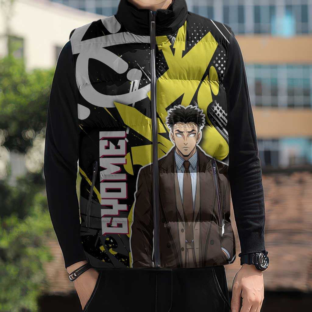Gyomei Demon Slayer Sleeveless Puffer Jacket Urban Graffiti Anime Style
