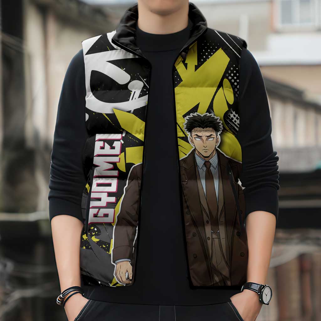 Gyomei Demon Slayer Sleeveless Puffer Jacket Urban Graffiti Anime Style