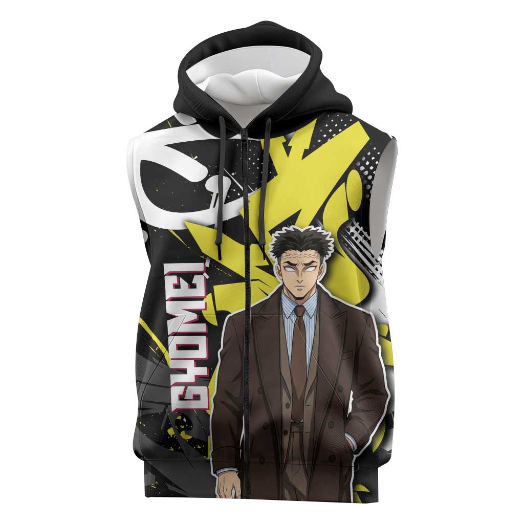 Gyomei Demon Slayer Sleeveless Zip Hoodie Urban Graffiti Anime Style
