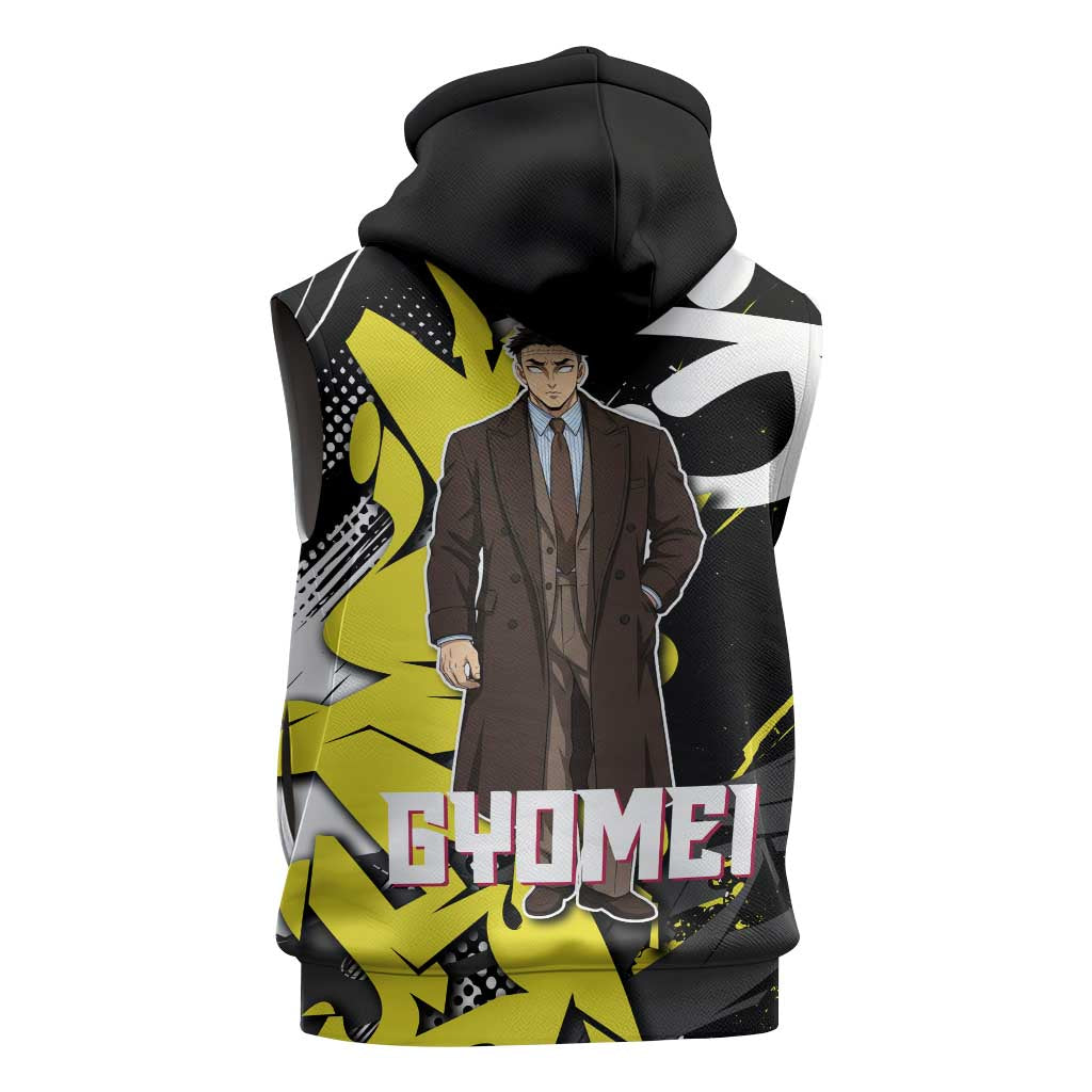 Gyomei Demon Slayer Sleeveless Zip Hoodie Urban Graffiti Anime Style