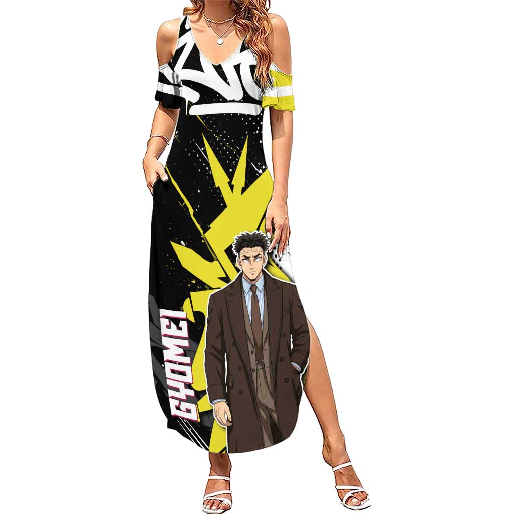Gyomei Demon Slayer Summer Maxi Dress Urban Graffiti Anime Style