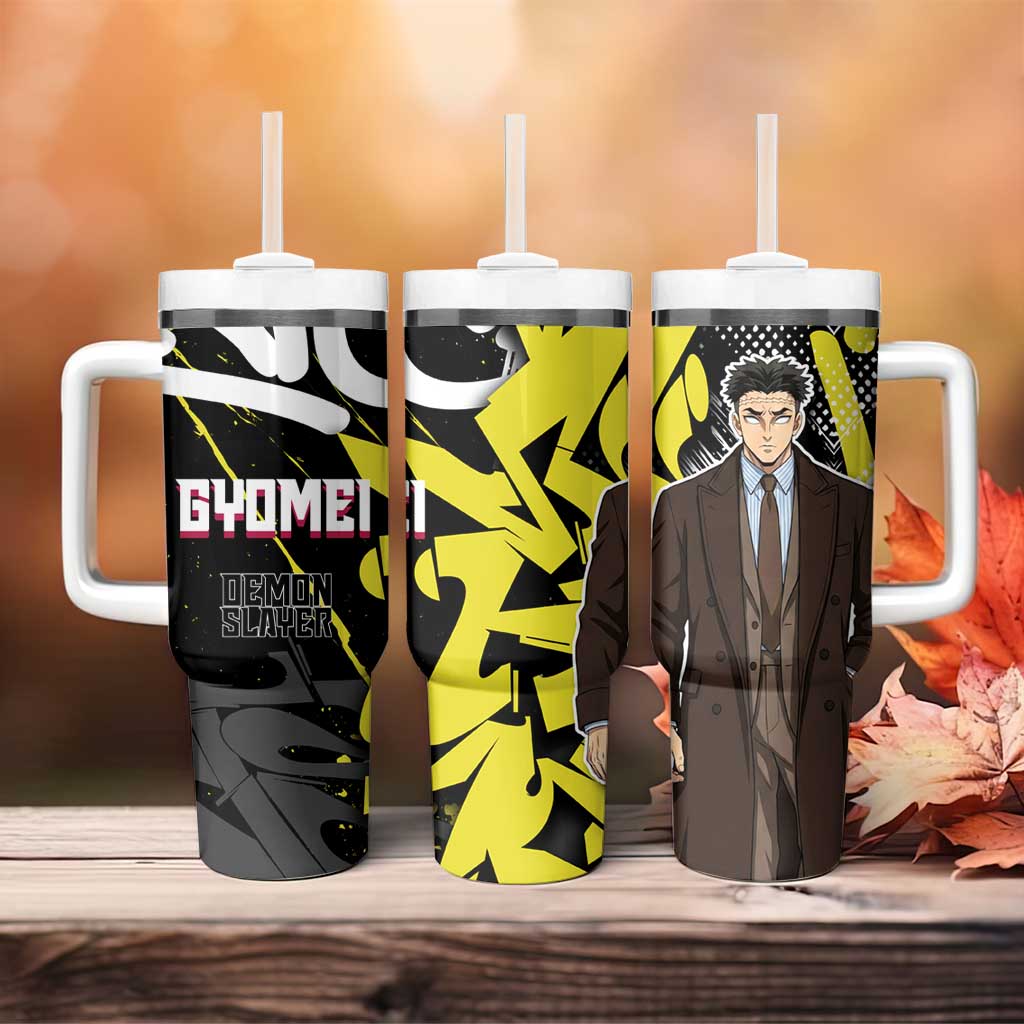 Gyomei Demon Slayer Tumbler With Handle Urban Graffiti Anime Style