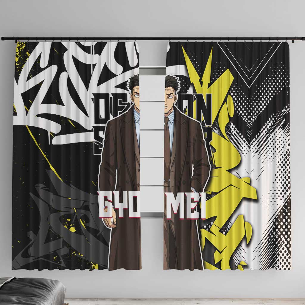 Gyomei Demon Slayer Window Curtain Urban Graffiti Anime Style